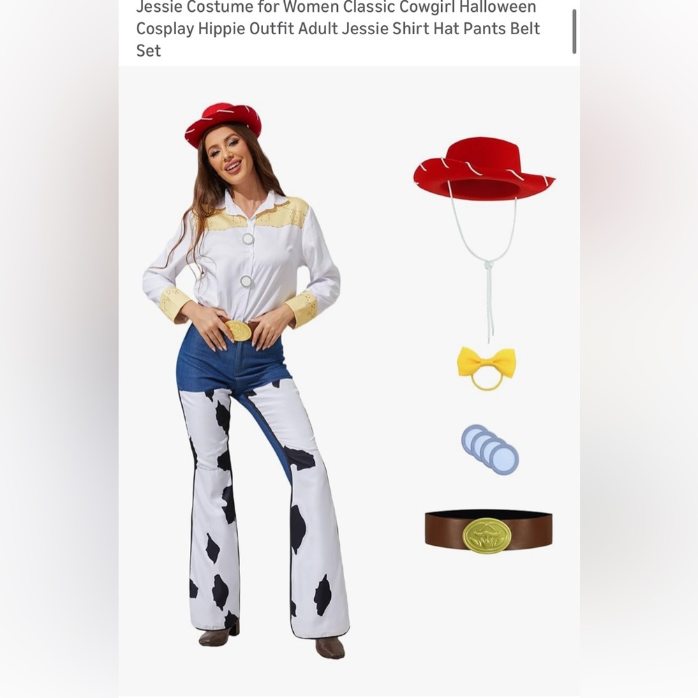 Cowgirl Costume Set with Red Hat